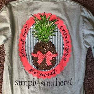 long sleeve teal simply southern tshirt